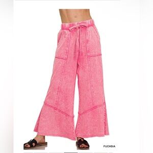 176 - Zenana Outfitters Vibrant Pink Wide-Leg Pants